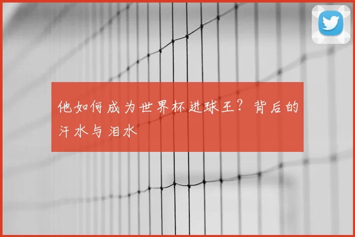 他如何成为世界杯进球王？背后的汗水与泪水